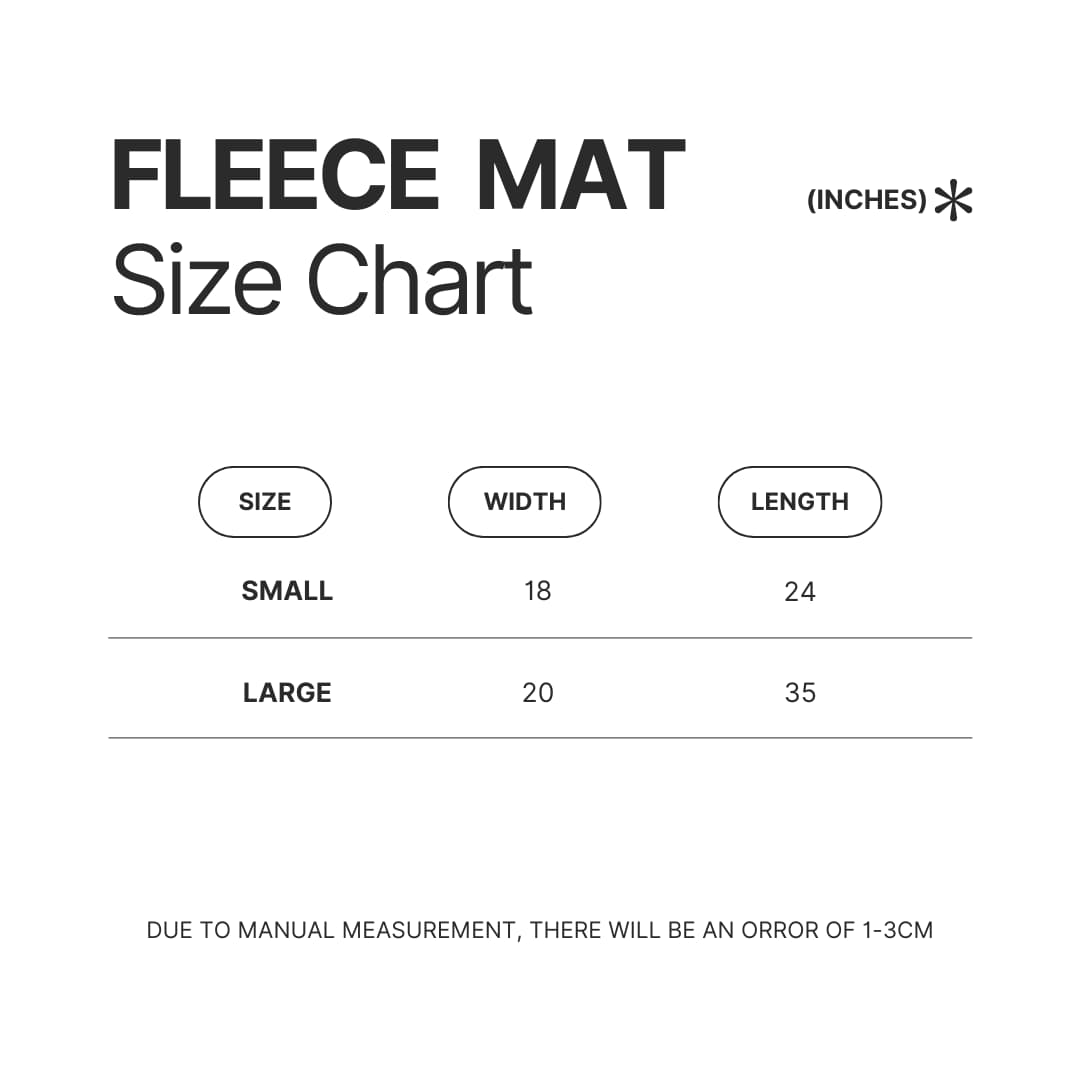 Fleece Mat Size Chart - Re:Zero Merch